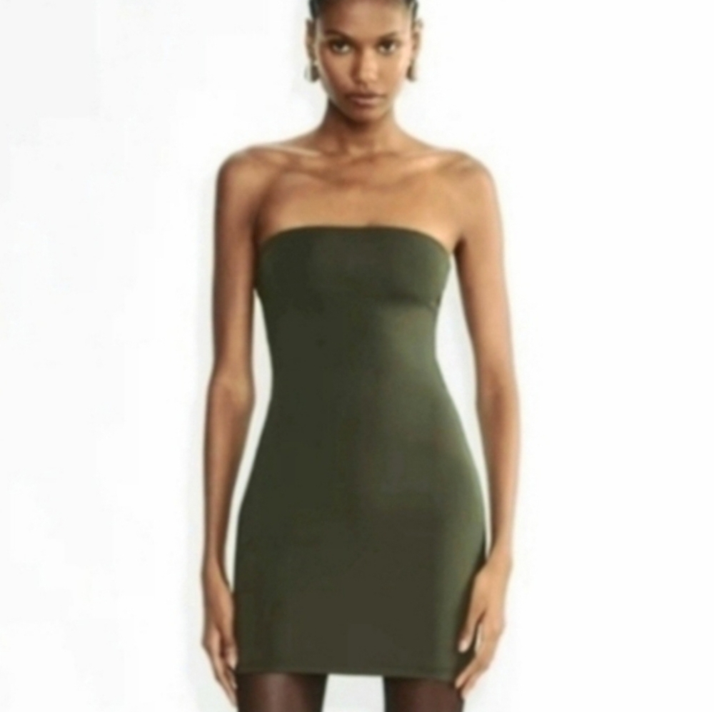 SORELLA Olive Green Mini Tube Dress